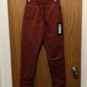 Publish Brand Slim Fit Premium Fleece Jogger Pants Moto Maroon Burgundy Size 28